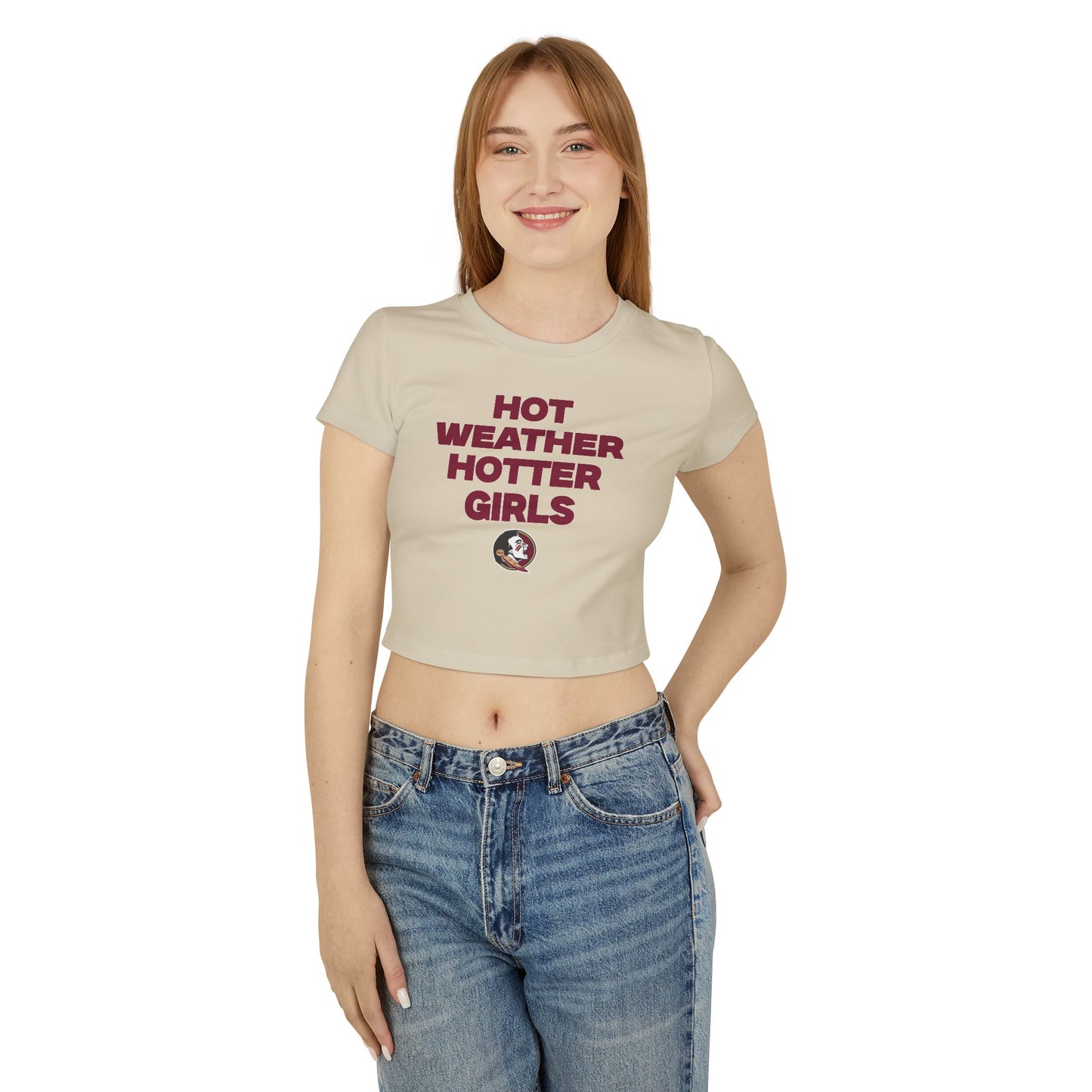 Hot weather hotter girls baby tee